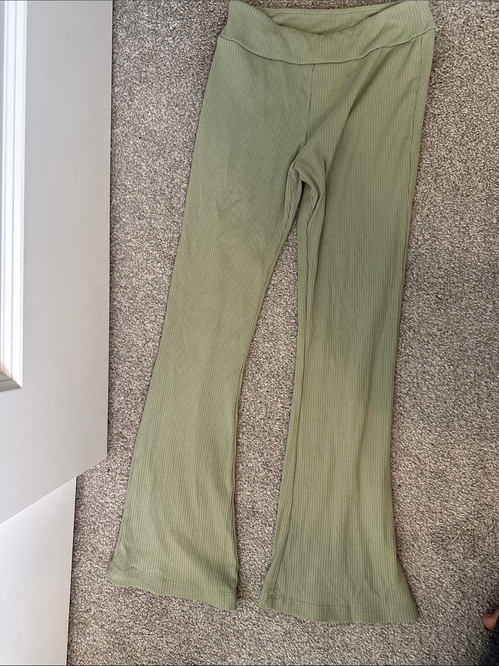 Cat & Jack Olive Ribbed Flare Leggings